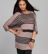 Chic stripes from INC! This dolman sleeve tunic looks great with leggings or your slimmest pair of jeans.