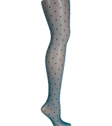 Decorated with darling dots, Fogals sheer stockings set a sweet foundation for countless looks - Sheer, allover dot and fine crisscross rhomb pattern, comfortable stretch waistband, cotton gusset, invisible heel and toe - Perfect for wearing with modern-vintage dresses