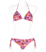 Take the seasons graphic trend to the beach with Matthew Williamson Escapes printed string bikini, an eye-catching choice characteristic to the brands ultra chic aesthetic - Triangle top with self-tie halter and back strings - Bikini bottoms with self-tie side strings - Team with bright sandals and oversized beach totes