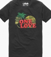 Let's get together and feel all right. This Horizon One Love T shirt is the ultimate mantra.