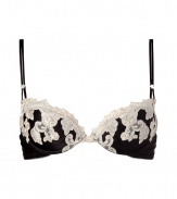 Kittenish black and ivory push-up bra - Turn up the heat in this luxe silk-blend bra - Sexy push-up fit thats perfect under any outfit - Wear under your favorite blouse or on its own! - Made by La Perla, the high-end lingerie company loved by A-list celebrities