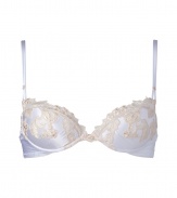 Kittenish white and ivory push-up bra - Turn up the heat in this luxe silk-blend bra - Sexy push-up fit thats perfect under any outfit - Wear under your favorite blouse or on its own! - Made by La Perla, the high-end lingerie company loved by A-list celebrities