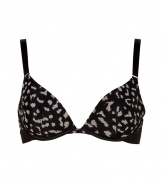 Serve up sexy style in this animal print-covered balconette bra from Stella McCartney - Molded full cups, underwire, adjustable straps, all-over animal print - Perfect under any outfit or paired with a matching bra for stylish lounging