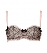 With a seductive fit and d?colletage-enhancing padded cups, this Chantal Thomass bra will turn up the heat to red hot - Soft cups, hide-and-seek effect ruffled lace overlay, black bows, allover floral print, wide adjustable straps, back hook and eye closures - Perfect under a low cut cocktail dress or with matching panties for sultry lounging