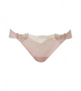 Luxurious thong in a fine, synthetic blend - Elegant in pale pink and ecru - Particularly comfortable thanks to the stretch content - Stylish, low rise with a moderately wide waistband - Elegant lace insert - Perfect, snug fit - Stylish, sexy, seductive - Fits under (almost) all outfits