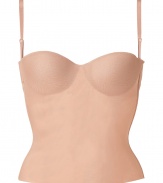 Add instant sex appeal to your cocktail party look with this d?colletage-enhancing corset from La Perla - Underwire, padded cups, adjustable wide-set straps, fitted silhouette, back seaming details and hook and eye closure - Pair with a slinky evening dress, or under an oversized blazer