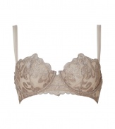 Turn up the heat with this luxe bra from La Perla -Balconette style, wide set straps, back hook and eye closure, embroidery detailed front, d?colletage-enhancing shape - Perfect under any outfit or for stylish lounging with matching panties