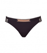 Turn up the heat in this luxe, vintage-inspired brief from La Perla - Wide waistband with lace accents, contrasting rose-hued detail, lace side panels, classic brief style - Perfect under virtually any outfit or paired with a matching bra for stylish lounging