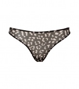 Versatile and sexy, this animal print-covered thong from Stella McCartney merges sultry style and practicality - Sheer mesh thong with low-rise cut and all-over animal print - Perfect under any outfit or paired with a matching bra for stylish lounging