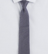 Trim stripes, pared in width to balance the cut of modern suits and jackets.SilkDry cleanMade in USA