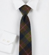 Updated dress staple for the modern man, handwoven with a rich plaid pattern in fine wool.WoolDry cleanMade in USA