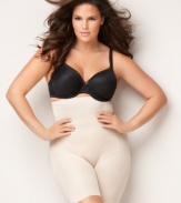 The perfect complement to clingy knits. Pair the high-waist Unbelievable Comfort thigh slimmer by Naomi & Nicole with your favorite bra for all-day comfort while flattening your tummy and smoothing your midriff, hips and thighs. Style #7779