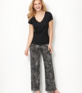 Venture into your dreams with wild style. These slinky knit pajama pants by Alfani feature a contemporary animal print.