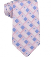 Add extra dimension to your dress look with this neat-patterned tie from Michael Kors.