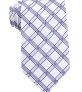 With fine lines of bright color, this Club Room tie is a cool new remix on your classic grid tie.