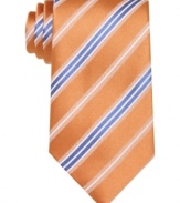 Give your suit a touch of sporty style with this striped tie from Geoffrey Beene.