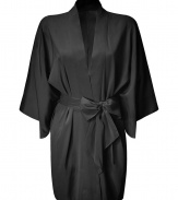 Lounge in high style with this ultra-chic kimono jacket from Philip Lim - Open silhouette, three-quarter flutter sleeves, tie waist belt - Pair with a slip dress and shearling slippers