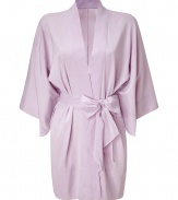 Lounge in high style with this ultra-chic kimono jacket from Philip Lim - Open silhouette, three-quarter flutter sleeves, tie waist belt - Pair with a slip dress and shearling slippers