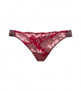 Delicate yet sultry, this lace-laden La Perla thong will add a sexy kick to any look - Scalloped semi-sheer lace front, opaque satin trim, sheer back - Perfect under form-fitting evening ensembles or paired with a matching bra for stylish lounging