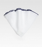 A modern twist on the classic pocket square, contrast stitching outlines this circular design woven from crisp, lightweight cotton.Diam., about 13CottonDry cleanMade in Italy