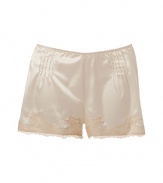 Luxurious panty in fine champagne silk satin - really comfortable thanks to the stretch - trendy boxer cut,  elegant embroidery - perfect, snug fit - stylish, sexy, seductive - goes with (almost) all outfits