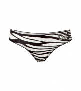 Turn up the heat with this ultra-sexy thong from D&G Dolce & Gabbana - Classic thong cut with all-over zebra print, front logo detail - These panties are perfect under any outfit or paired with a matching bra for stylish lounging