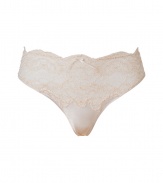 Channel vintage-inspired romance in this ultra-luxe lacy thong from La Perla - Lace-detailed waist and hips, front bow details, classic thong style - Perfect under virtually any outfit or paired with a matching bra for stylish lounging