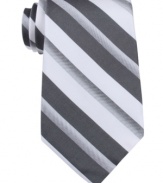 Follow the lines in your look with this sleek striped tie from Calvin Klein.