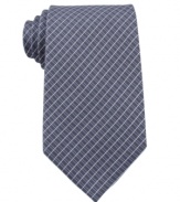 Check yourself in sleek style. This tie from Calvin Klein lets you power up with a pattern play.