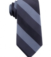 Bold stripes make a big statement in any guy's work wardrobe. Make it count with this DKNY tie.