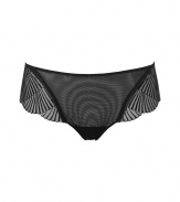 Luxurious hipster in fine black synthetic fiber blend - very comfortable due to stretch content - elegant shell optic embroidery - fashionable hip rise with comfortable broad waistband - perfect snug fit - stylish, sexy, seductive - fits under (almost) all outfits