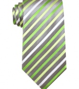 An electric palette gives this tie from Geoffrey Beene an amped-up look you'll love.