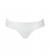 Luxurious thong in a fine synthetic blend - very elegant in  classic ivory - particularly comfortable thanks to the stretch content - fashionable, sits on your hips with a wide band - perfect, snug fit - looks simple and timeless, sexy and seductive - fits under all bright outfits