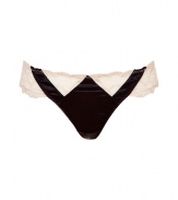 Stella McCartney brings her high fashion aesthetic to intimates with delicate vintage detailing and subtly sexy cuts - Black silk with lace-detailed waistband, subtle decorative trim - Wear with a camisole for seductive lounging or under your favorite dress