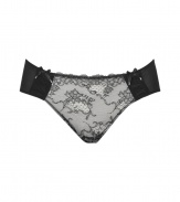 Turn up the heat in these ultra luxe briefs from Chantal Thomass - Lace front with solid side panels with ruching detail and bows - Wear under your favorite dress or alone for bedroom fun