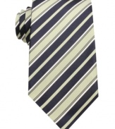 A sleek mix of textures on this Tasso Elba tie lends a modern finish to your standard 9-5 wardrobe.