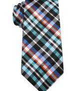 Your 9-to-5 got you down? Pick up a plaid attitude with this skinny tie from Ben Sherman.