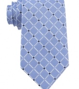 Add some visual interest to your look. This grid-patterned tie from Nautica is instantly eye-catching.