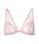 Luxurious triangle bra made ​.​.from a fine, pink synthetic blend - especially comfortable thanks to the spandex content - elegant lace look - with unlined soft cups and adjustable stretch straps - hook closure - best for low necklines - perfect, snug fit - makes a dream d?collet? - stylish, sexy, seductive - fits under (almost) all outfits