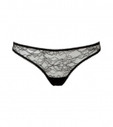 Sexy Ing?nue black lace thong from Kiki de Montparnasse - Turn up the heat in this sultry lace thong - Lovely floral lace in a classic cut Perfect under any outfit