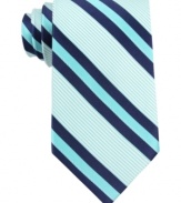 Punch up your nine-to-five look with the cool color palette of this striped tie from Club Room.