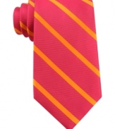 Hue are you? Turn on the brights in your nine-to-five wardrobe with the cool palette of this striped Tommy Hilfiger tie.