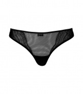 Turn up the heat with this ultra-sexy thong from D&G Dolce & Gabbana - Classic thong cut with lace trim, stitched front logo detail - These panties are perfect under any outfit or paired with a matching bra for stylish lounging