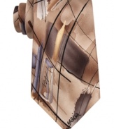 Ease into neutral. This Jerry Garcia tie bridges the gap between black and white with an abstract graphic.