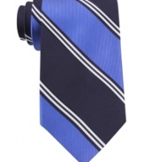 Bold stripes, big ideas. Pave the way to success in this silk tie from Nautica.