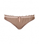 Stylish briefs in fine, pale brown synthetic stretch - Particularly comfortable, thanks to some spandex content - From the posh French lingerie label Chantal Thomass - Wonderfully sexy and feminine, with elegant draping and piping - Pleasant, moderately wide band - Perfect fit - Stylish, sexy, seductive