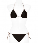 Work an iconic edge into poolside looks with Burberry Brits characteristic check-trimmed string bikini - Lightly padded top with checked string ties, bikini bottoms with checked side string ties - Medium coverage - Wear with sleek leather sandals and an oversized beach tote