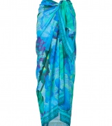 Whether tied around your waist or worn as a tropical-chic scarf, this Matthew Williamson Escape printed sarong injects summer-ready style into your look - Long convertible shape, allover tropical floral print, zebra print border - Style with a printed bikini and sandals or tied around your neck with an elevated jeans-and-tee ensemble