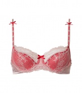 Turn up the heat in this ultra-luxe lace-laden contour bra from Elle MacPherson Intimates - Contouring cups with bow, tonal woven satin trim through straps, adjustable straps with bow detail, back hook and eye closures - Pair with the matching panties for seriously sweet lounging