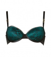 Vintage-inspired styling informs this seductive lace bra from Stella McCartney - D?colletage-enhancing cups with lace overlay and trim, satin lined sides, adjustable straps, hook and eye closures - Perfect under virtually any outfit, or pair with matching panties for stylish lounging